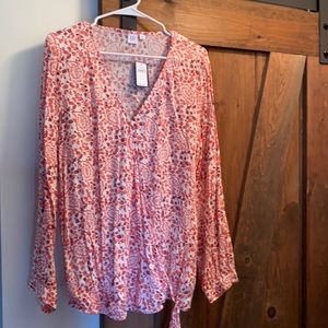 Maternity Floral Print Wrap Tunic